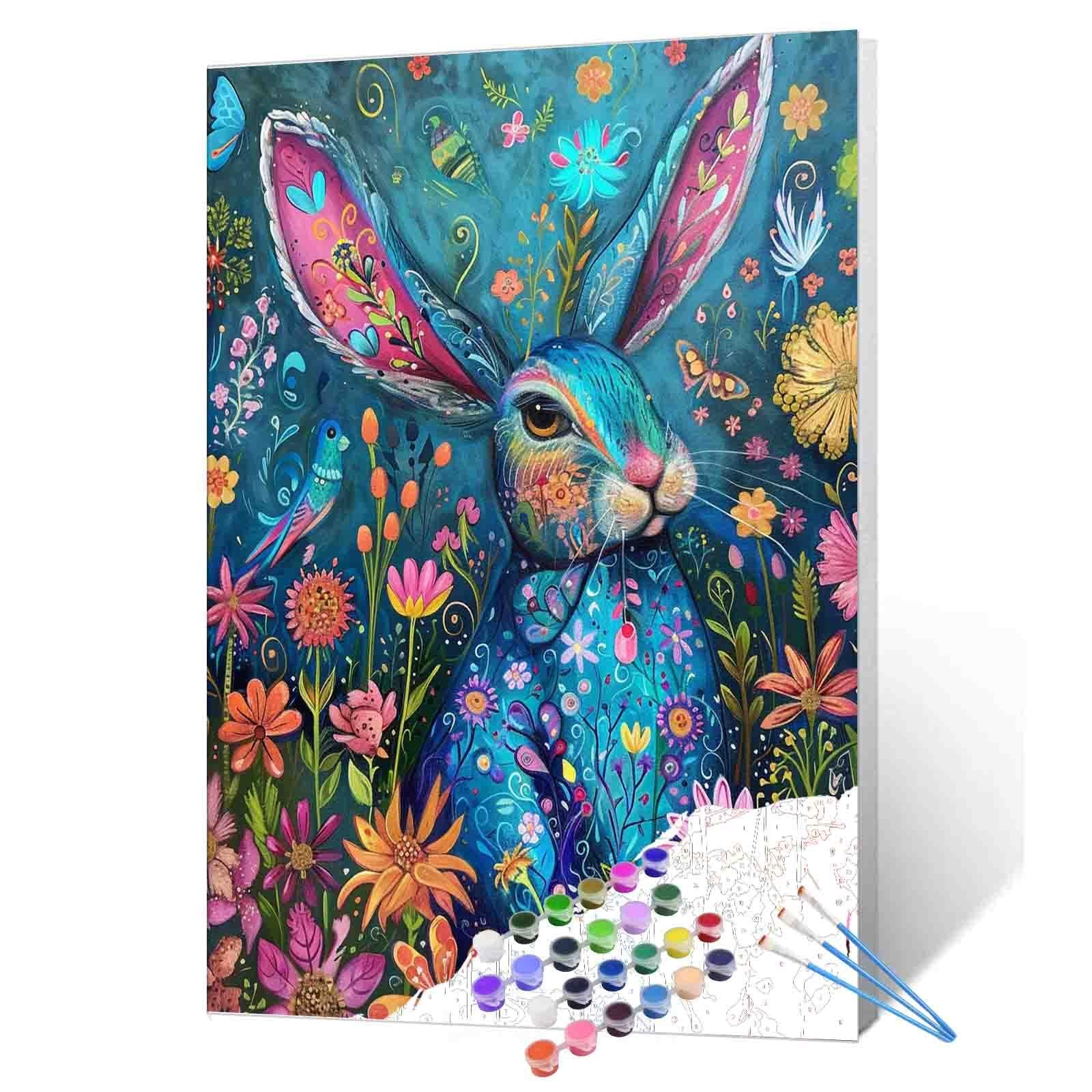 Floral Dream Bunny Paint by Numbers – Tucocoo