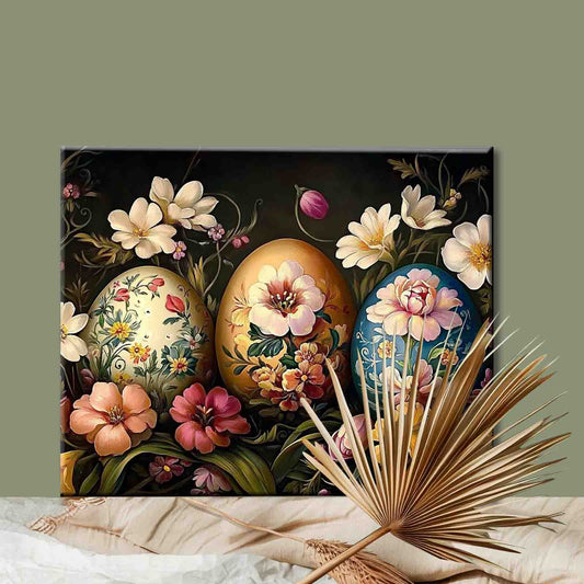Floral Easter Eggs Still Life Paint by Numbers