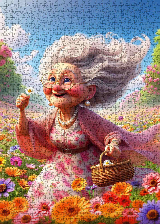 Flower Field Grandma Jigsaw Puzzle