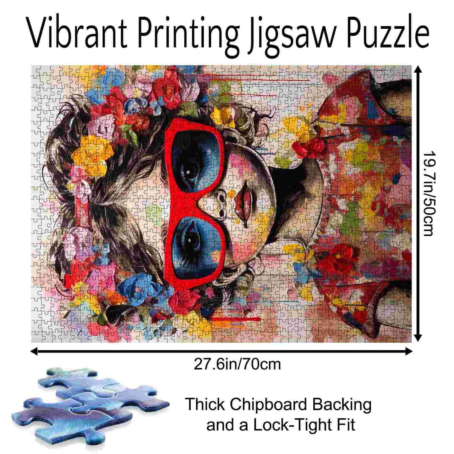 Flower Girl with Red Sunglasses Jigsaw Puzzle