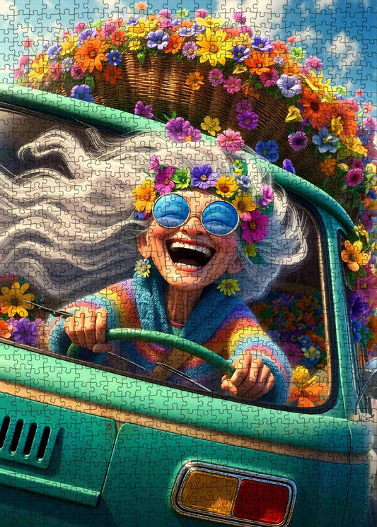 Flower Power Road Trip Jigsaw Puzzle