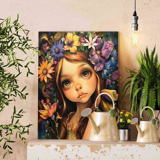 Flower Crown Girl Paint by Numbers