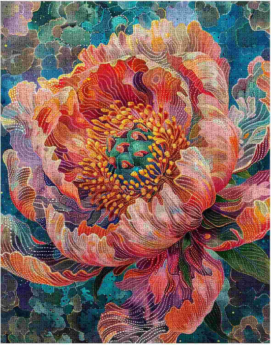 Puzzles de fleurs de pivoine vibrantes