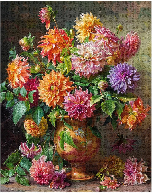 Puzzle Vase de fleurs de dahlia