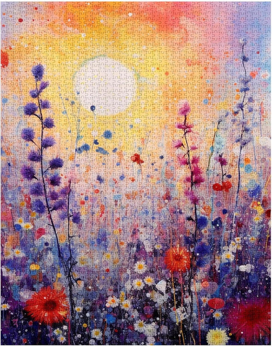 Lavender Sunrise Landscape Jigsaw Puzzles