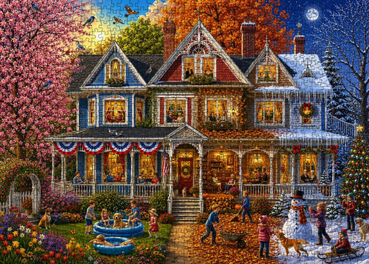 Four Seasons Family Home Jigsaw Puzzle