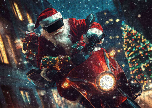 Futuristic Santa Rider Jigsaw Puzzle