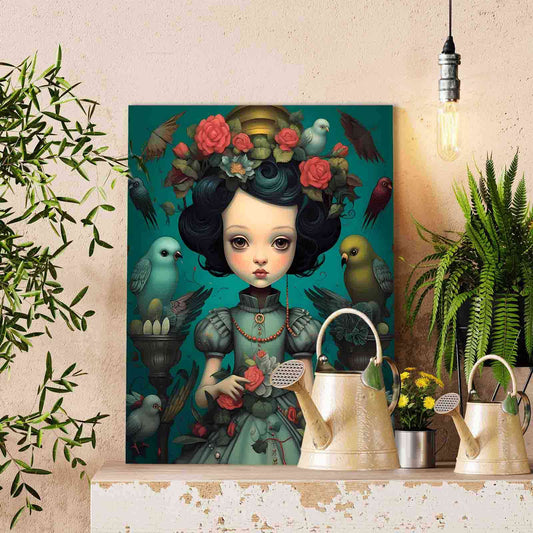 Garden Crown Girl Paint by Numbers