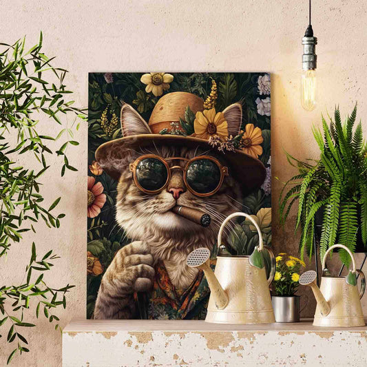 Gentlecat in Garden Bloom Paint by Numbers