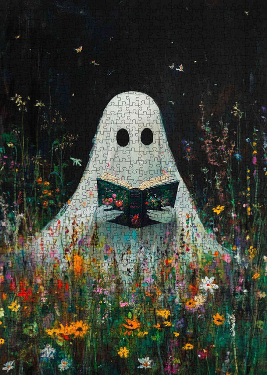 Ghost Reading Wildflowers Jigsaw Puzzle