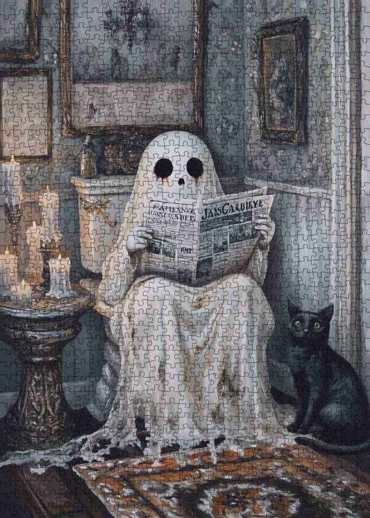 Ghostly Reading Moment Jigsaw Puzzle