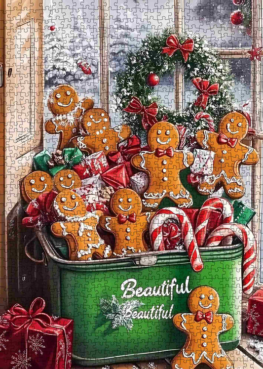 Gingerbread Men Christmas Delight Jigsaw Puzzle