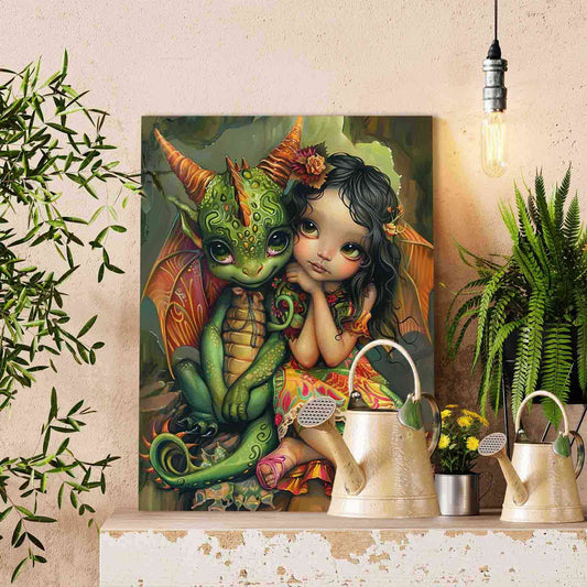 Girl and Dragon Companions Paint by Numbers