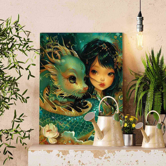Girl and Dragon Spirit Paint by Numbers