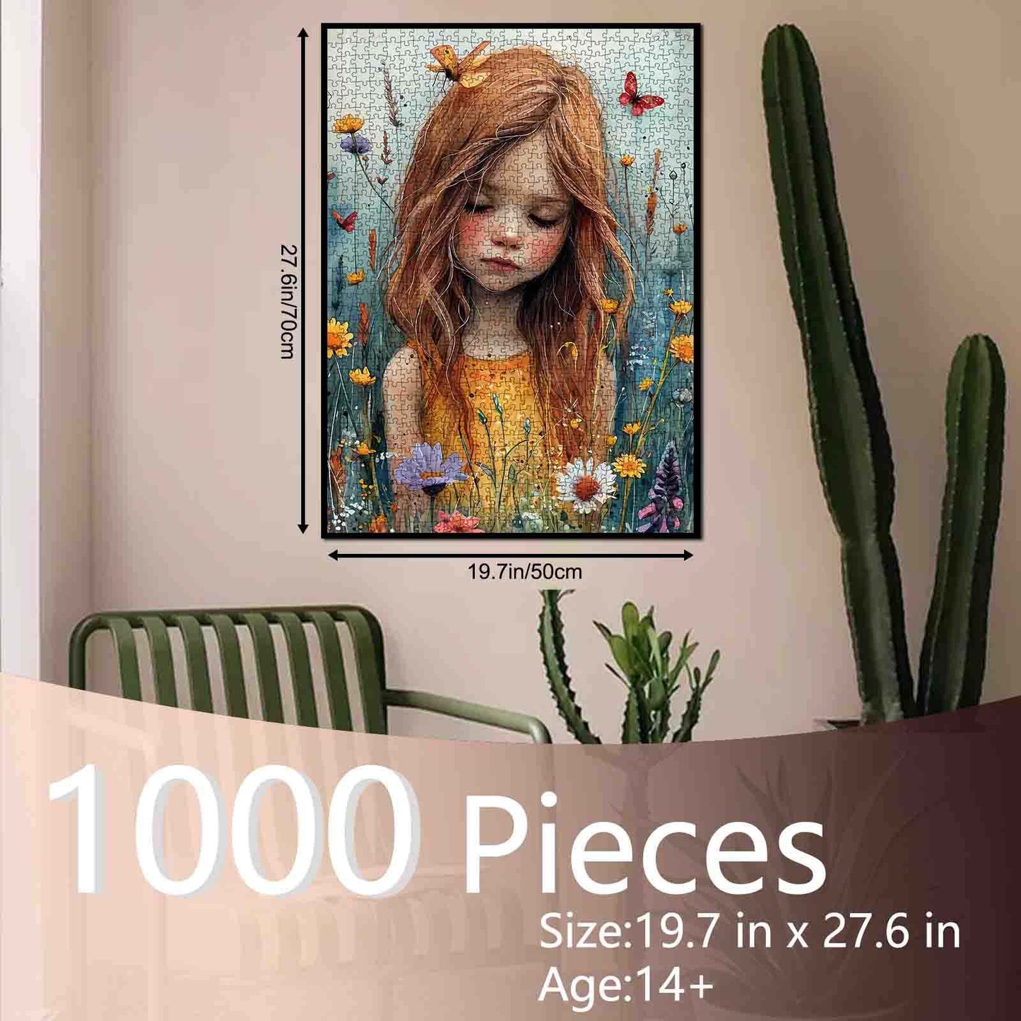 Girl in Wildflower Field Jigsaw Puzzle