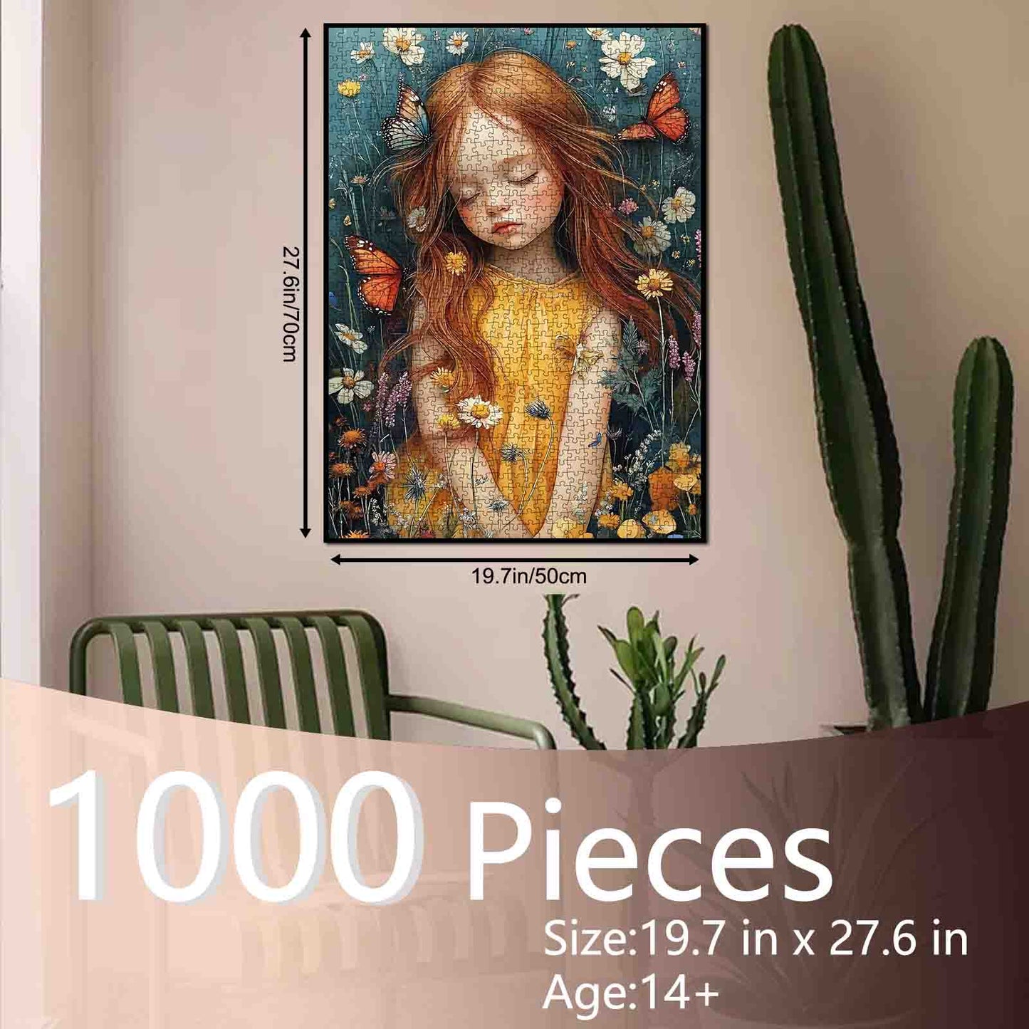 Girl in Wildflower Field Jigsaw Puzzle