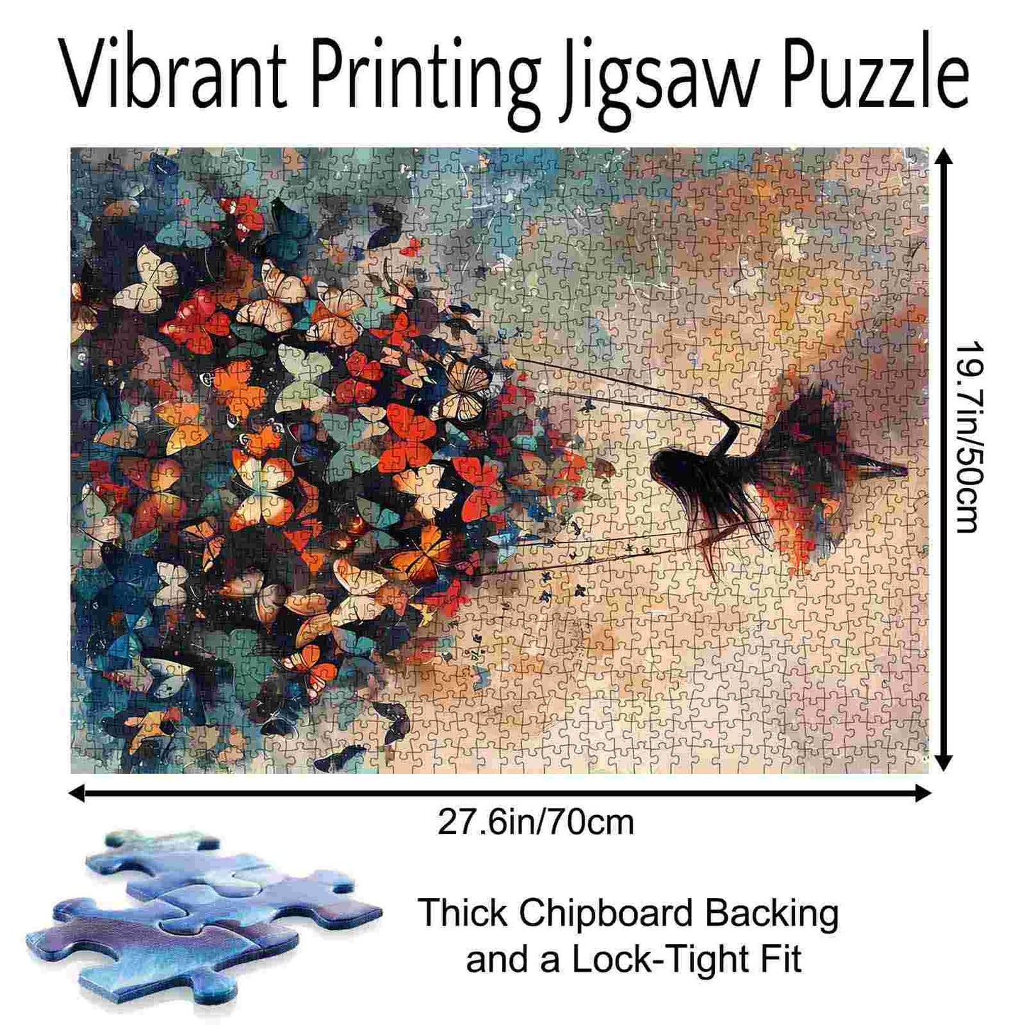 Girl with Butterfly Balloons Jigsaw Puzzle