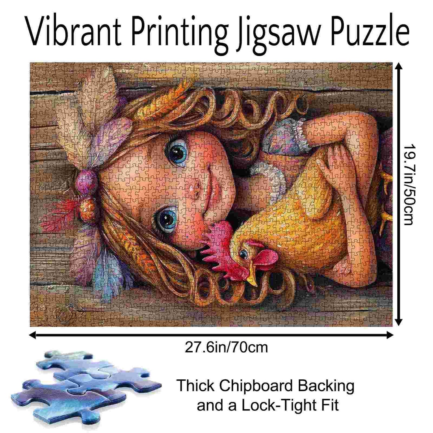 Girl with Chicken Jigsaw Puzzle