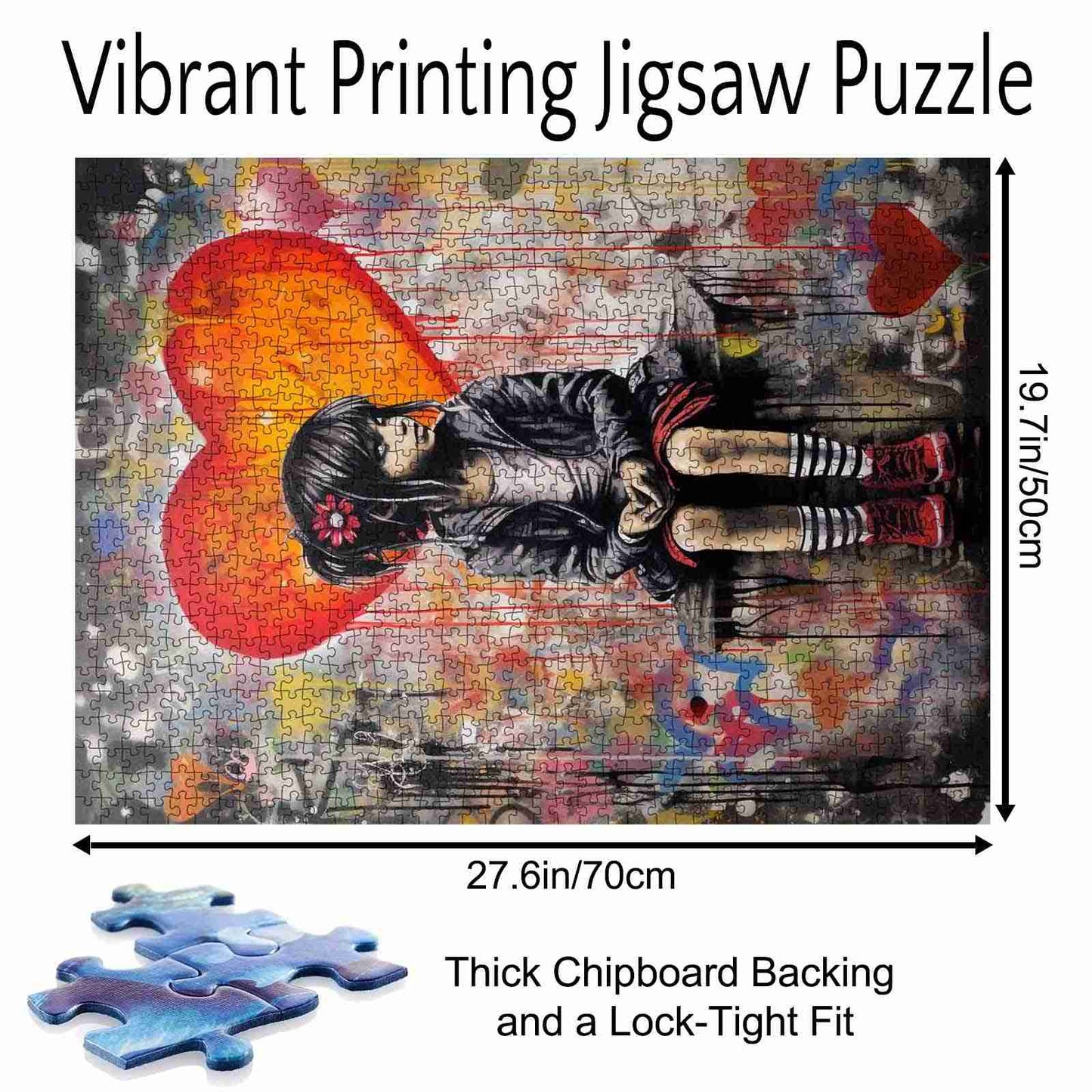 Girl with Heart Balloon Jigsaw Puzzle