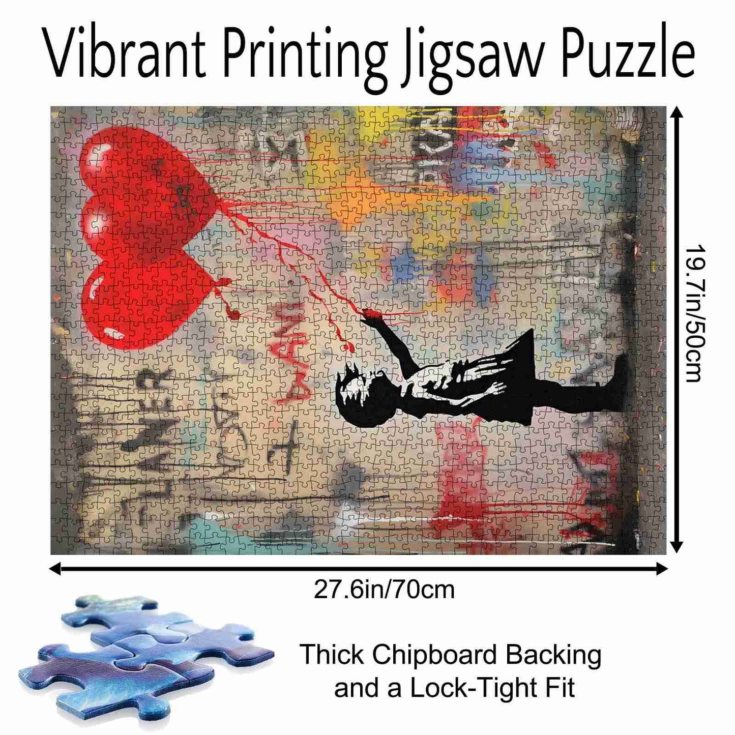 Girl with Red Heart Balloons Jigsaw Puzzle