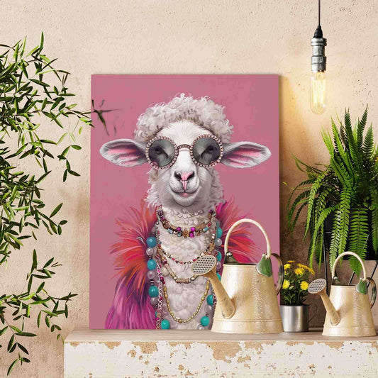Glam Diva Sheep Paint by Numbers
