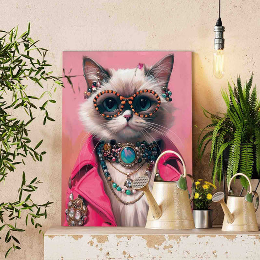Glamorous Jewel Cat Paint by Numbers