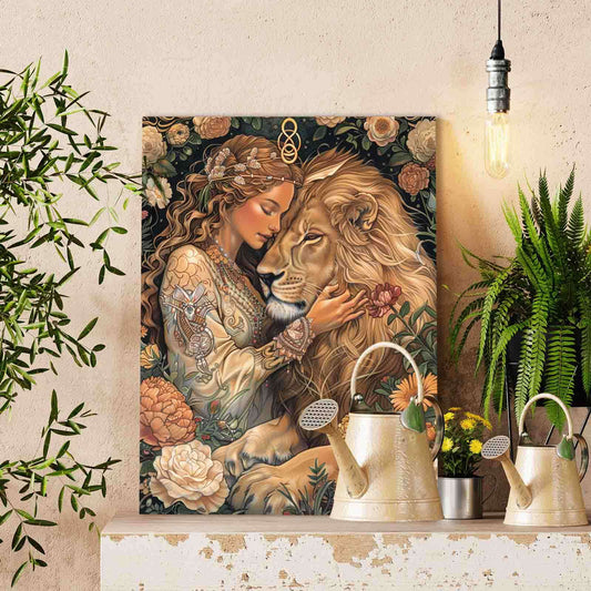 Goddess and Lion Bond Paint by Numbers