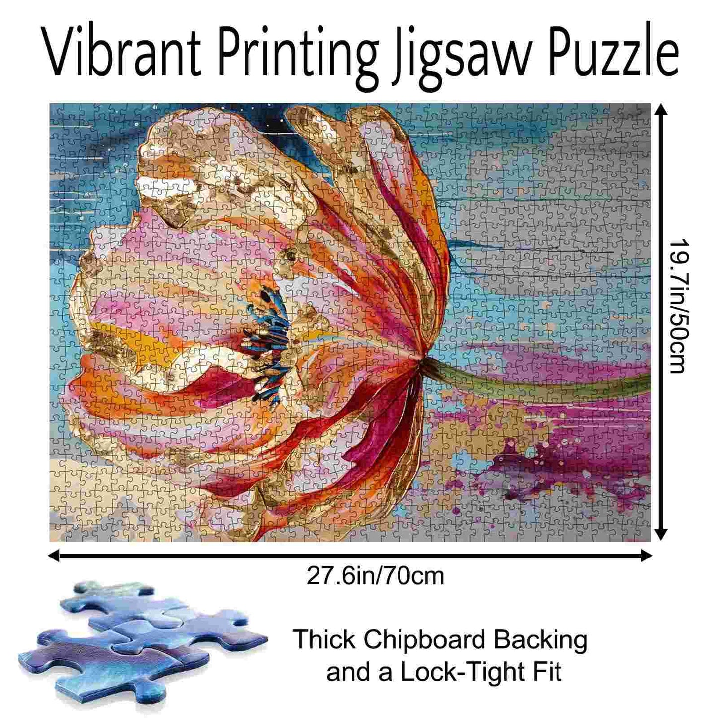 Golden Blooming Flower Jigsaw Puzzle