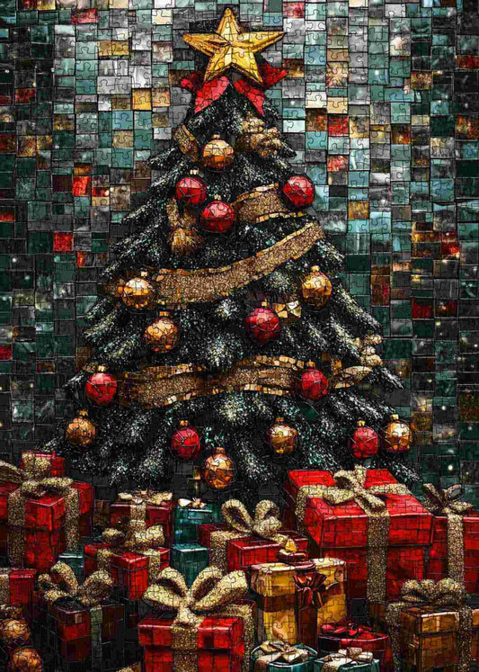Golden Christmas Tree Jigsaw Puzzle