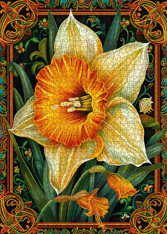 Golden Daffodil Charm Jigsaw Puzzle