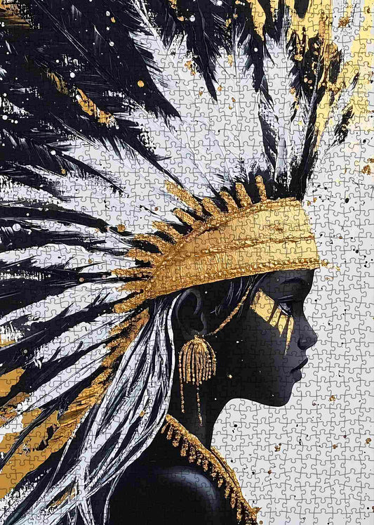 Golden Feathered Headdress Jigsaw Puzzle