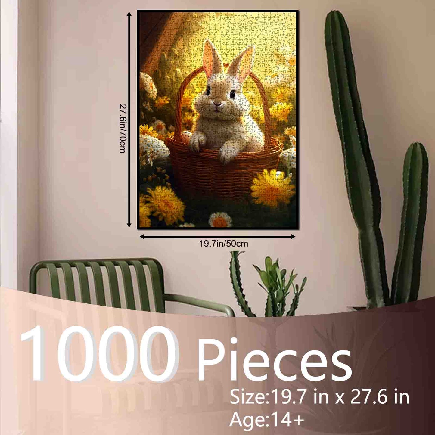 Golden Meadow Bunny Basket Jigsaw Puzzle
