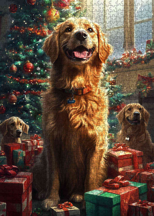 Golden Retriever Christmas Jigsaw Puzzle