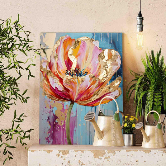 Golden Petal Elegance Paint by Numbers