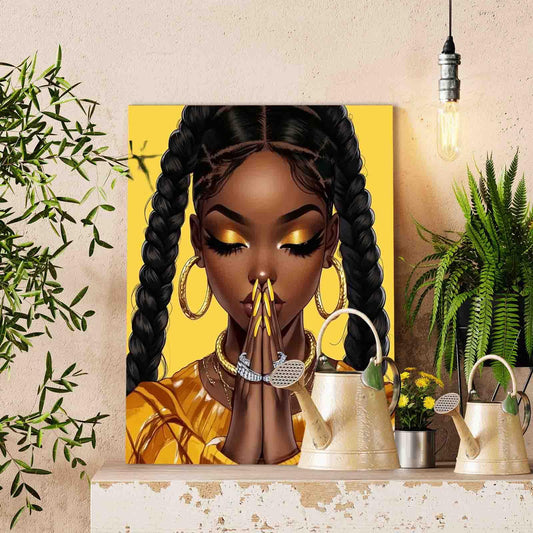 Golden Prayer in Strength Paint by Numbers