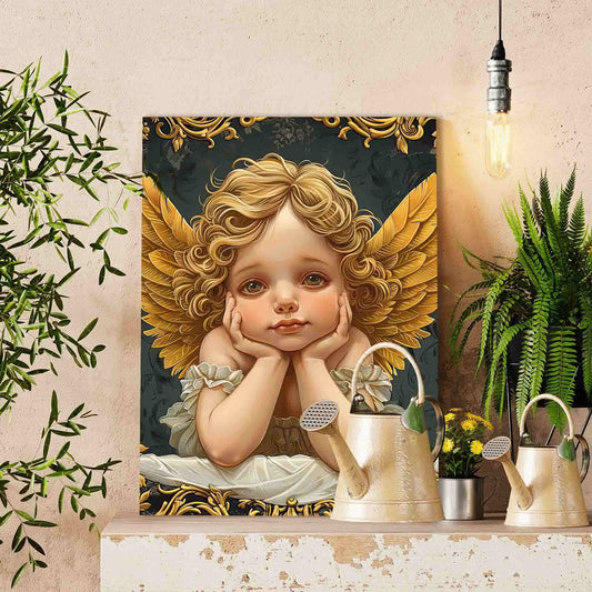 Golden Winged Angel Paint by Numbers