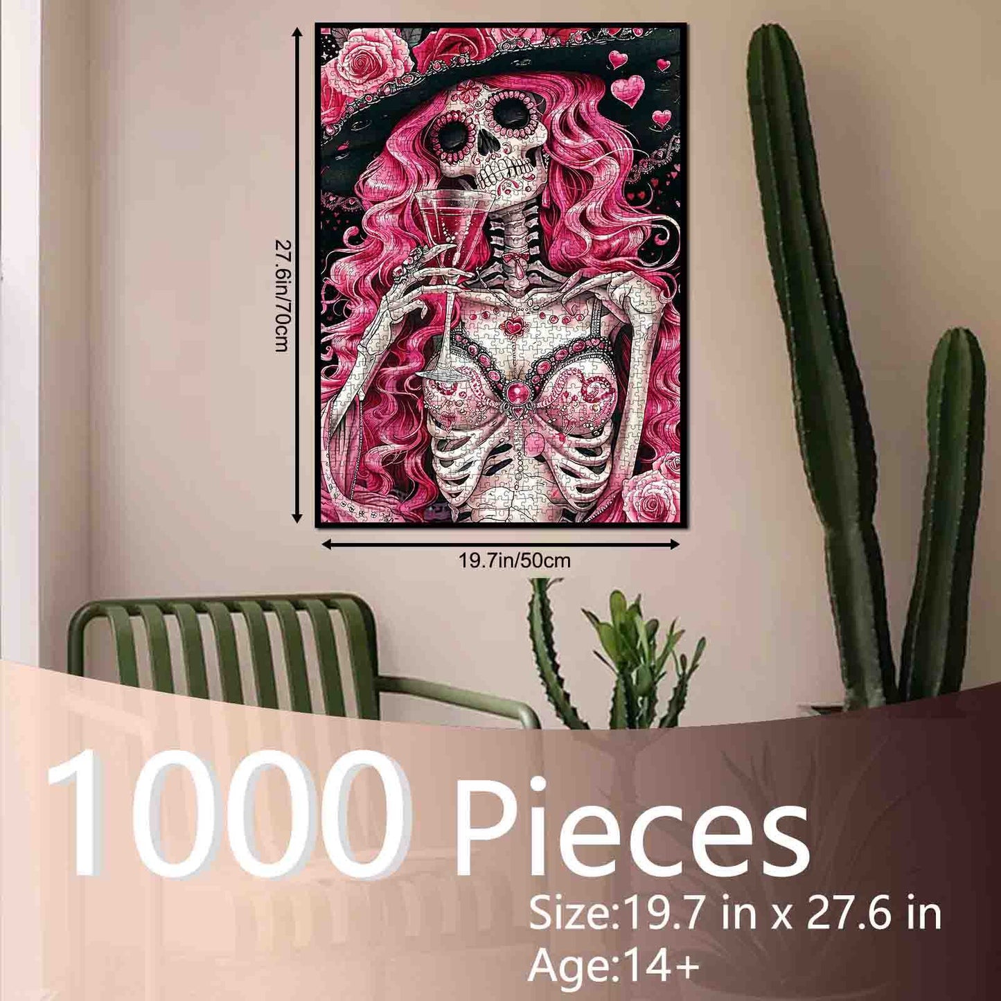 Gothic Skeleton in Evening Gown Jigsaw Puzzles