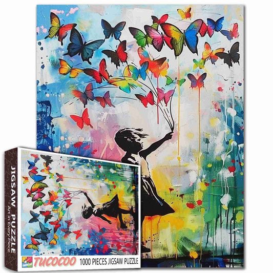 Graffiti Banksy Butterflies Jigsaw Puzzle