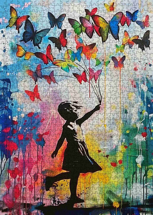 Graffiti Banksy Butterflies Jigsaw Puzzle