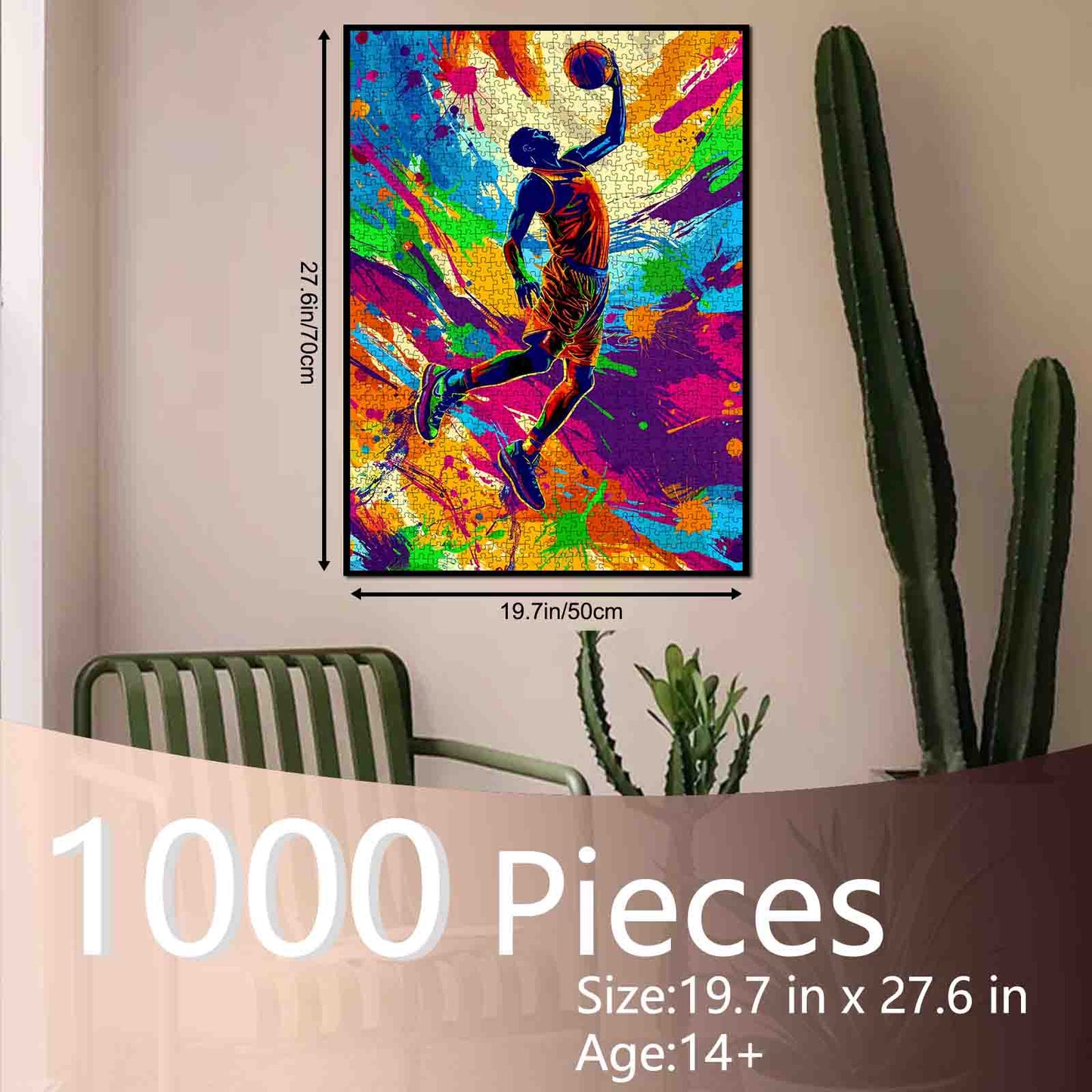 Graffiti Basketball Slam Dunk Motion Jigsaw Puzzle