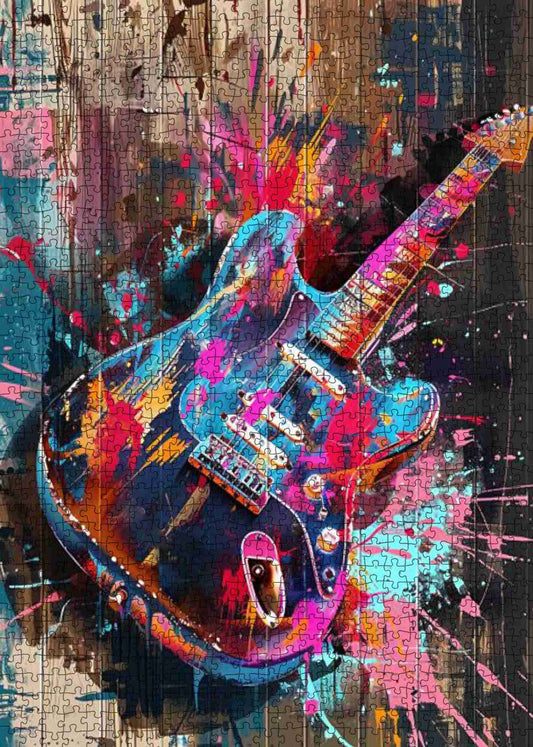Graffiti Electric Guitar Jigsaw Puzzle