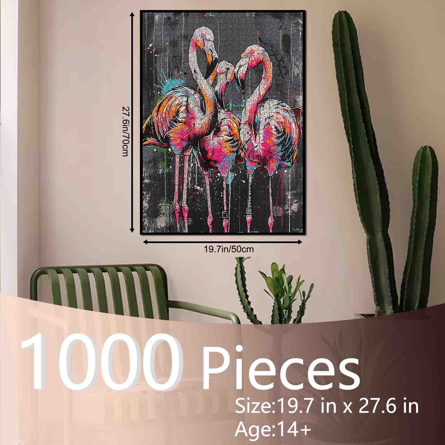 Graffiti Flamingos Jigsaw Puzzle