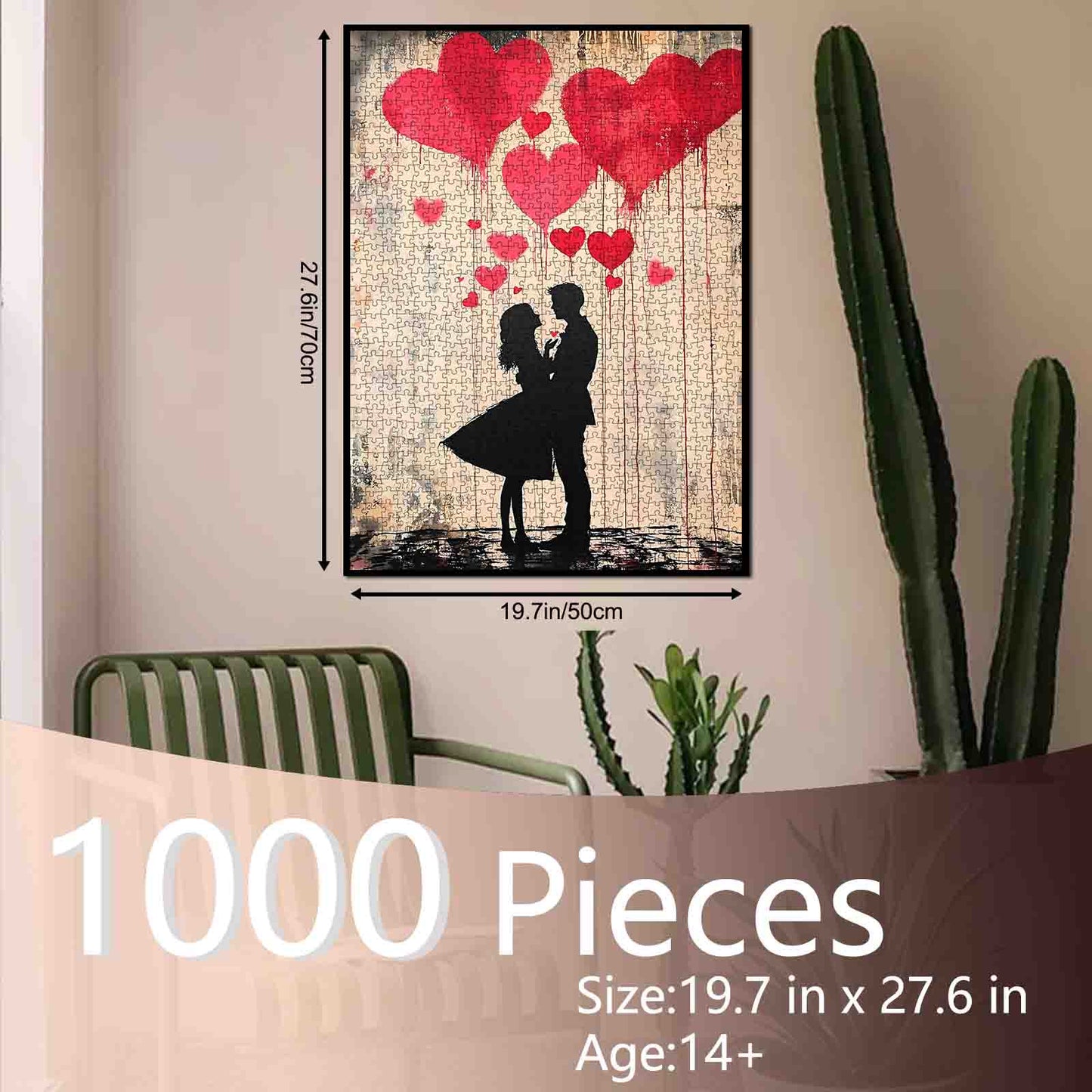 Graffiti Lovers Silhouette Jigsaw Puzzle