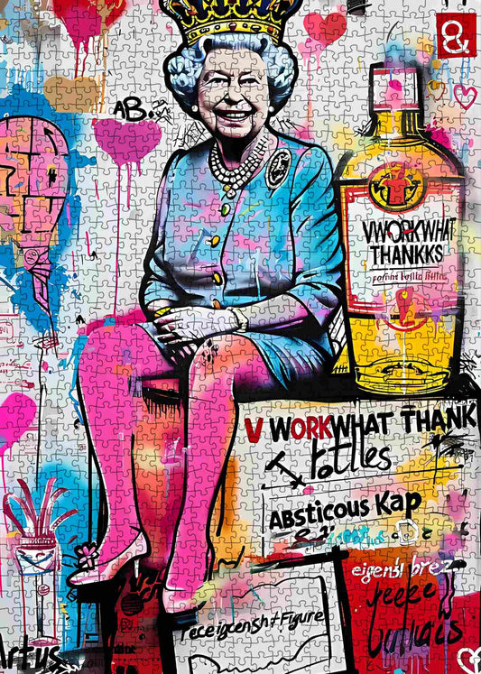 Graffiti Queen Pop Art Jigsaw Puzzle