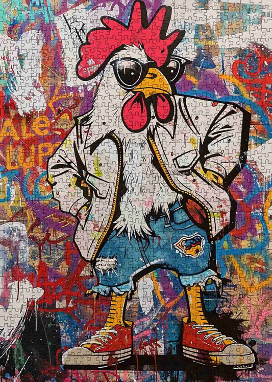 Graffiti Rooster Jigsaw Puzzle