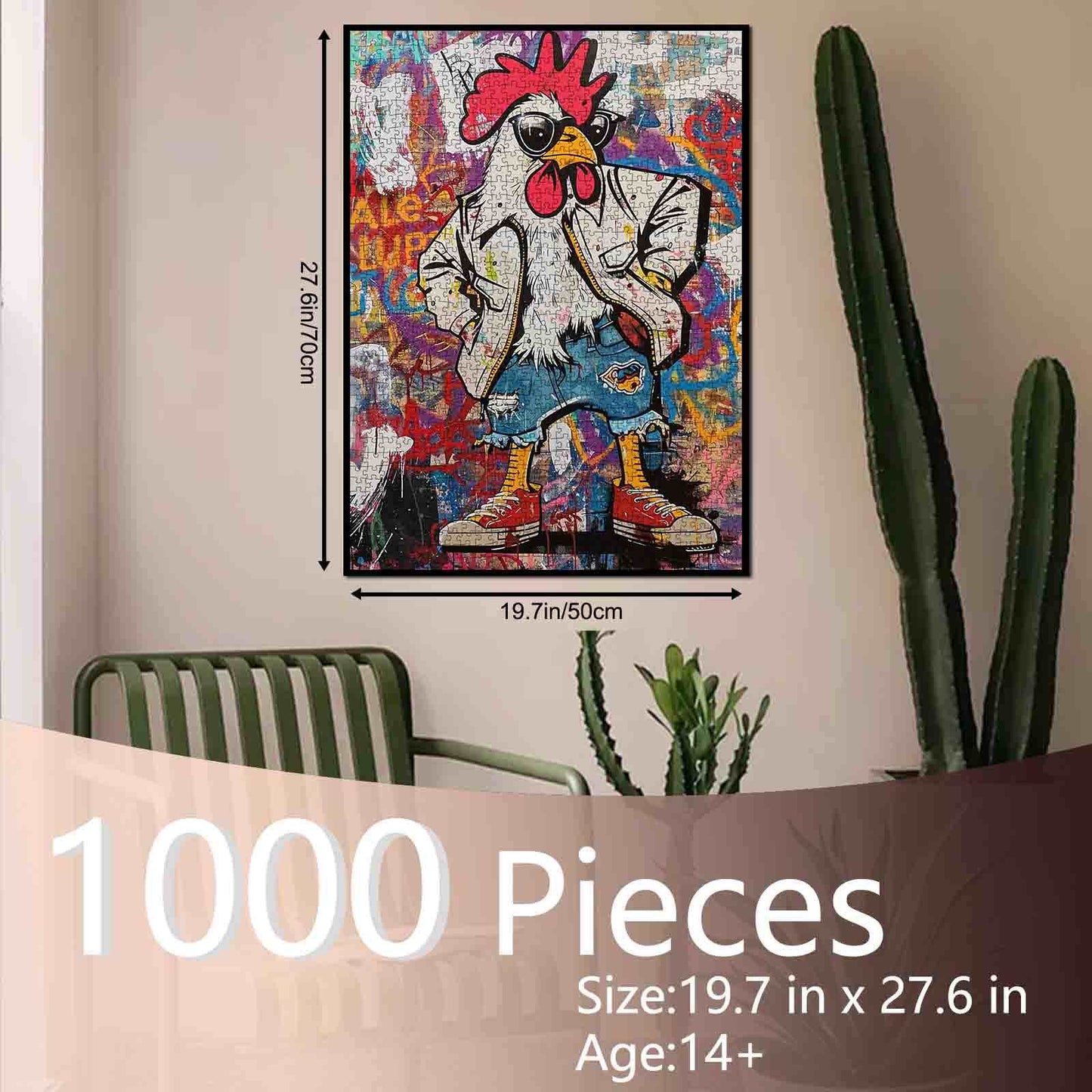 Graffiti Rooster Jigsaw Puzzle