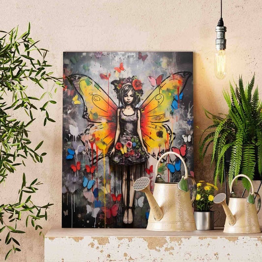 Graffiti Butterfly Girl Paint by Numbers