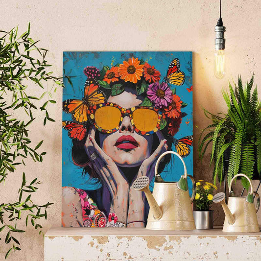 Graffiti Flower Girl with Butterflies Paint by Numbers