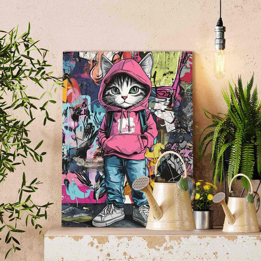 Graffiti Hoodie Cat Paint by Numbers