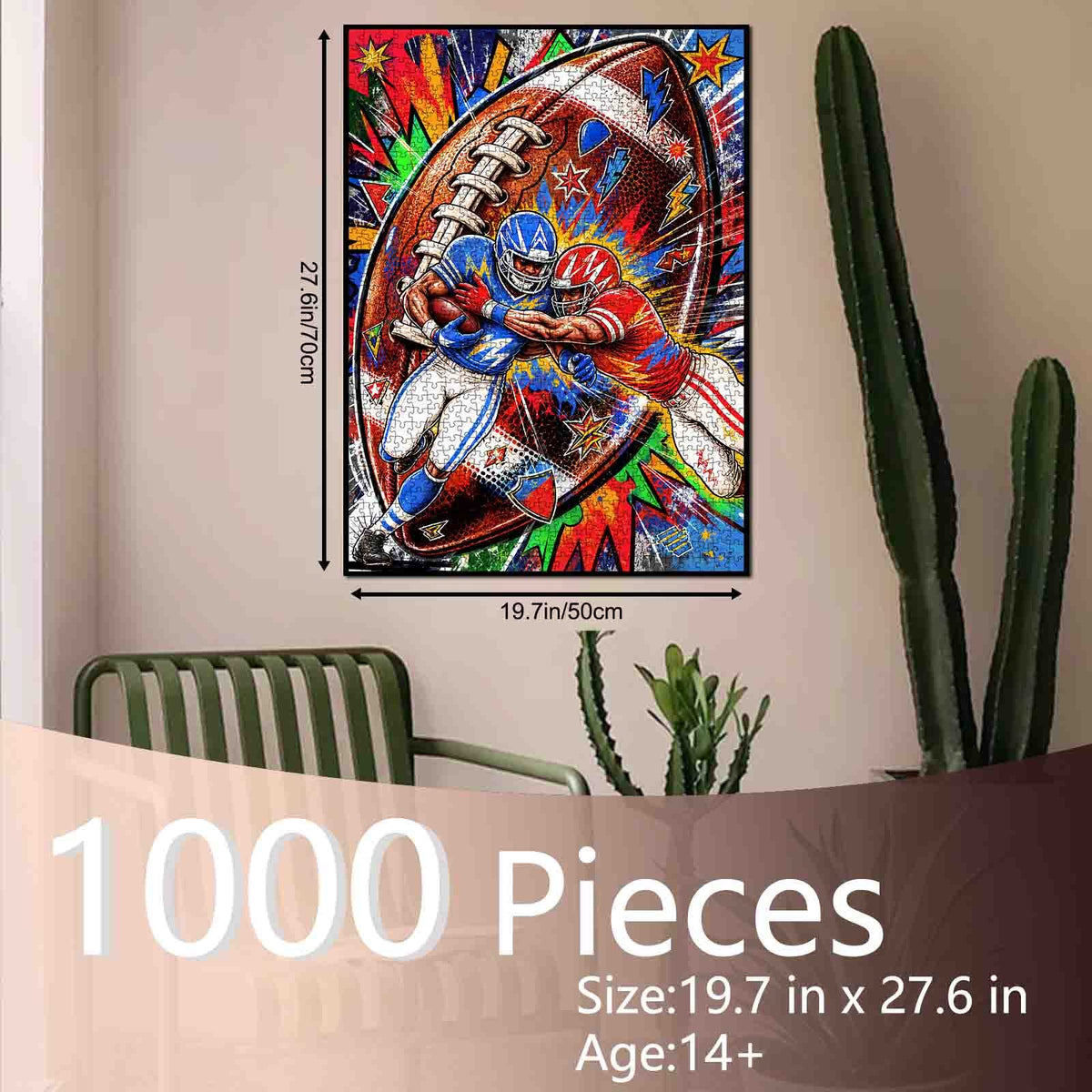 Gridiron Clash Pop Art Jigsaw Puzzle